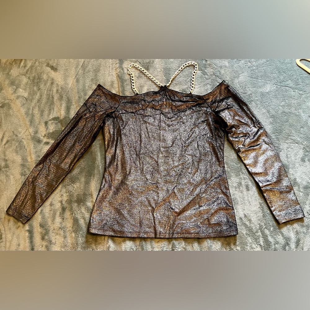 MICHAEL Michael KORS silver black sparkly chain top NWT